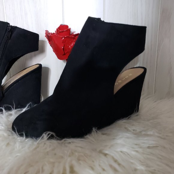 BAMBOO Dayna open back wedge booties side zipper - Picture 7 of 7